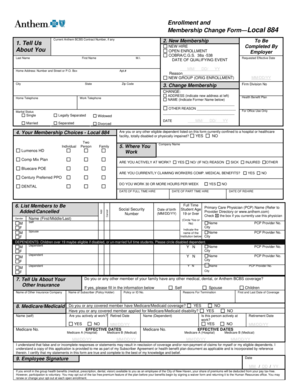 Enrollment and Membership Change Form
