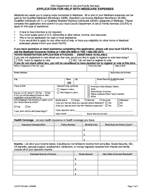 Ohio Medicare Expenses Application