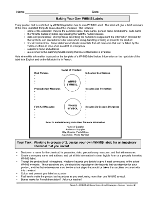 WHMIS Label Template