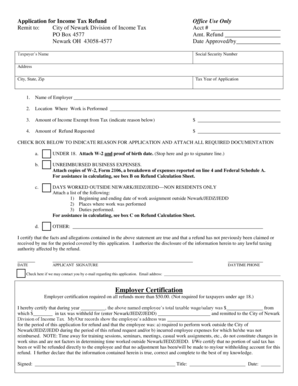 Income Tax Refund Application