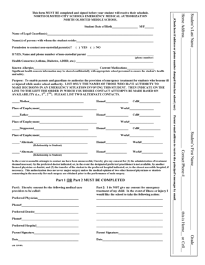 North Olmsted Emergency Medical Authorization