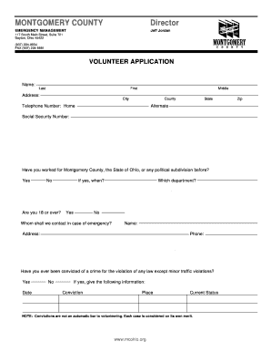 Montgomery County Volunteer Application