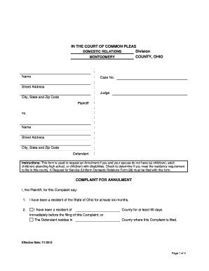 Complaint for Annulment