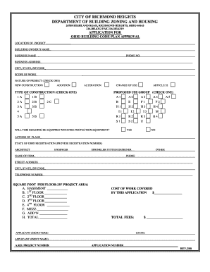 Ohio Building Code Application - City of Richmond Heights - richmondheightsohio