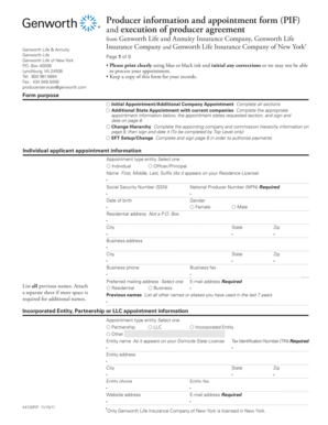 Producer Information and Appointment Form