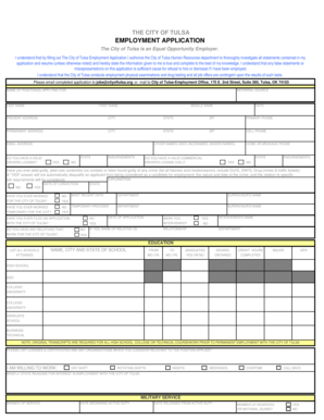 City of Tulsa Employment Application