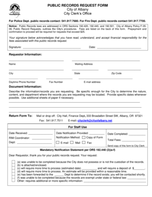 Public Records Request Form