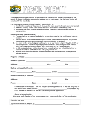 Fence Permit Application
