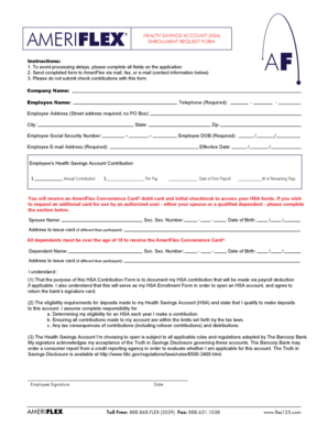 AmeriFlex HSA Enrollment Form
