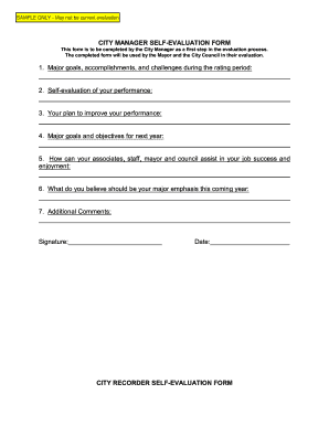 CITY MANAGER SELF-EVALUATION FORM 1. Major ... - Harrisburg - ci sutherlin or