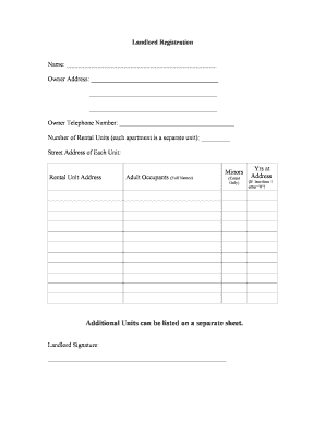 Landlord Registration Form