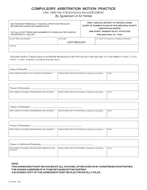 Compulsory Arbitration Motion Practice