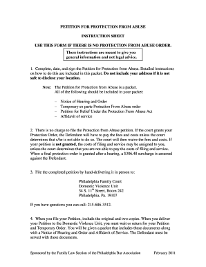 Petition for Protection from Abuse