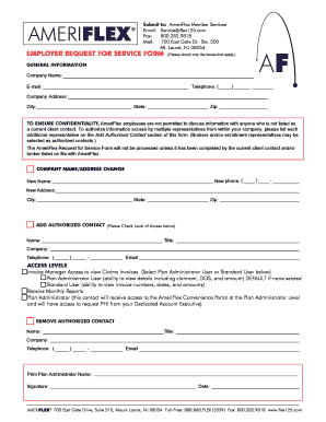 AmeriFlex Employer Request for Service Form