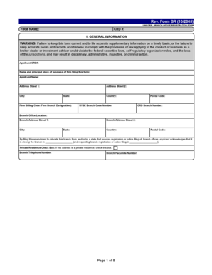 Uniform Branch Office Registration Form