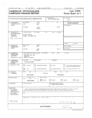 Texas Campaign Finance Report