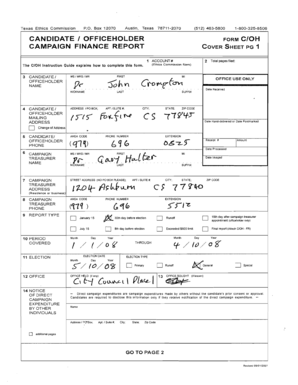 Texas Ethics Commission CIOH Form