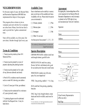 Houston Adopt-A-Tree Agreement