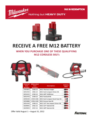 Microsoft PowerPoint - 2012 Fall Bounty M12 Cordless FIR Form.pptx