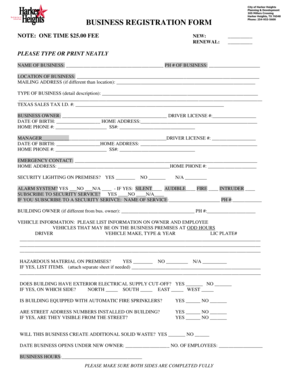 Texas Business Registration Form