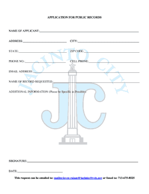 Public Records Application Form