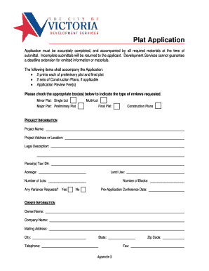 Plat Application Form