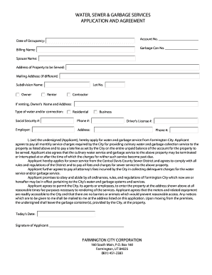 Water Sewer Garbage Service Application