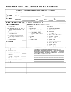 Application for Plan Examination and Building Permit