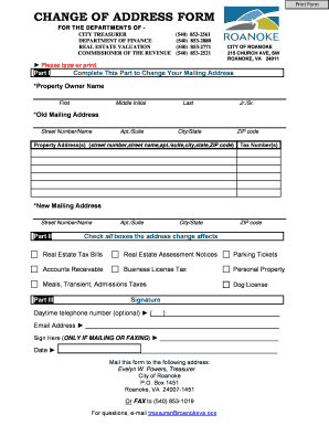 Change of Address Form