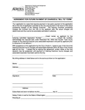 Ocfs attendance forms - Agreement for future payment of charges & bill to form - auburnwa