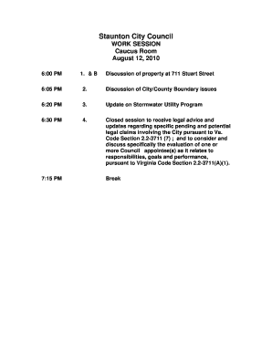 How to write an agenda for a meeting - Work Session Agenda Template