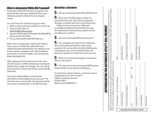 Automated Utility Bill Payment Authorization Form