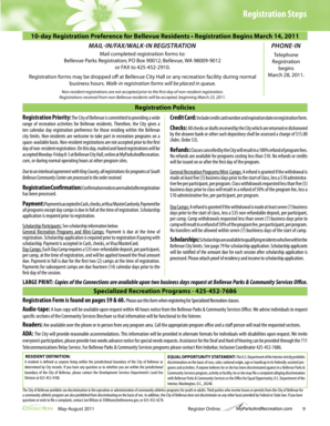 Bellevue Parks Registration Form