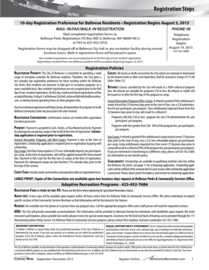 Bellevue Parks Registration Form
