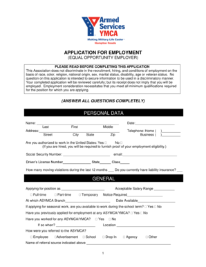 Employment Application Form
