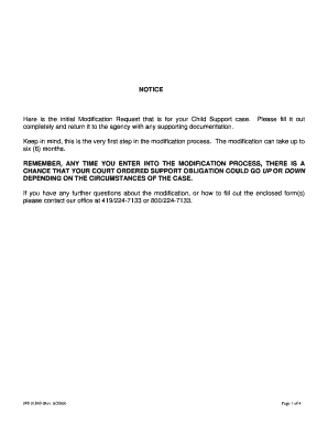 Child Support Modification Request Form
