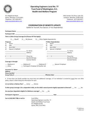Health And Welfare Program COB Form