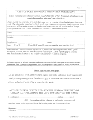 Volunteer Form - City of Port Townsend - cityofpt