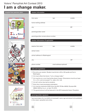 Voters’ Pamphlet Art Contest 2013