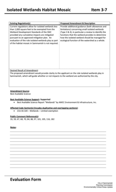 Isolated Wetlands Habitat Mosaic Item 3-7 Evaluation Form - City Of ... - ci sammamish wa