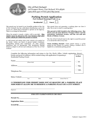 Port Orchard Parking Permit Application