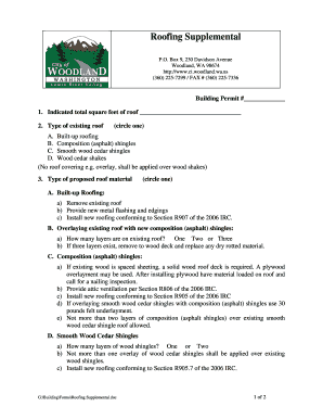 Roofing Supplemental Permit Form