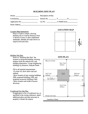 Building Site Plan Form
