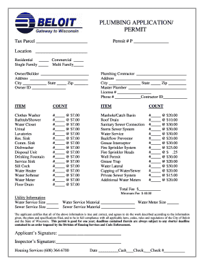 Plumbing Permit Application