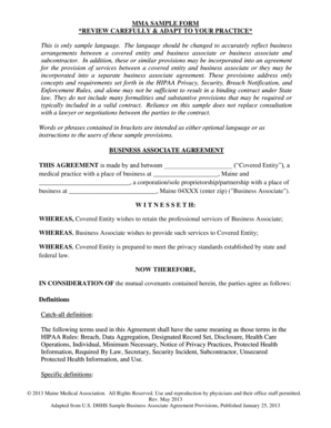 Maine Medical Association Business Associate Agreement