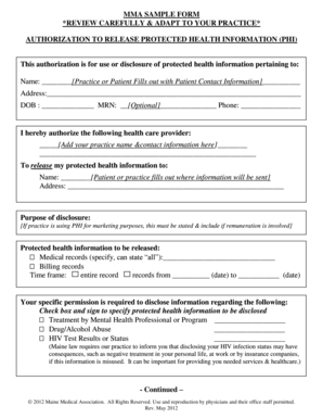 Authorization to Release Protected Health Information