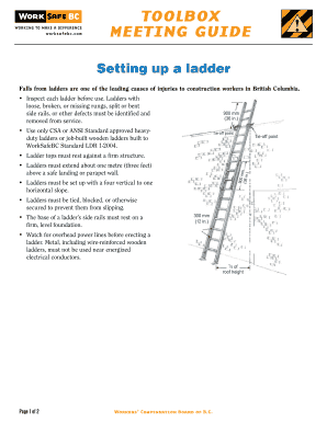 WorkSafeBC Ladder Safety Meeting Guide
