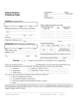 Utah Dating Violence Protective Order
