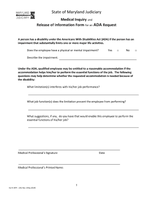 SAMPLE MEDICAL INQUIRY FORM IN RESPONSE TO AN - courts state md