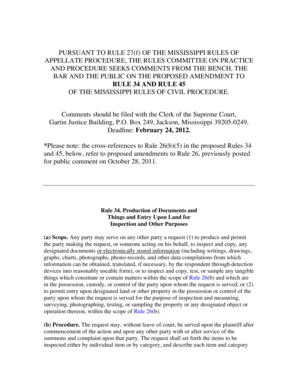 Mississippi Rules Of Civil Procedure >> Fillable Online Courts Ms The Rules Committee On Civil Mississippi Rules Of Civil Procedure >> Fillable Online Courts Ms The Rules Committee On Civil